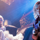 Peggy Drood (Indya Moore) and Grand Guignol (Tom Felton) plot against children in A Babysitter’s Guide to Monster Hunting.
